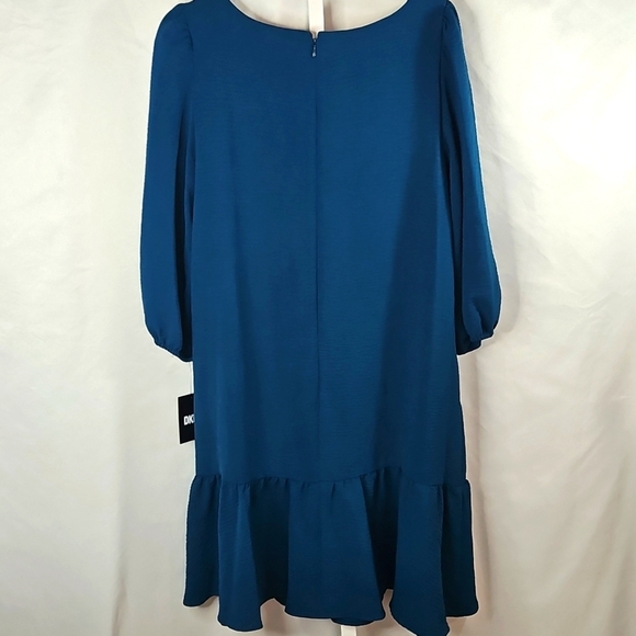 DKNY Blue Puff Sleeve A-Line Dress Size 14 NWT - Picture 7 of 8